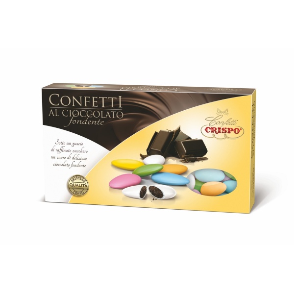 Confetti Crispo Colori Assortiti| Cioccolato Fondente | Confezione da 1 Kg.